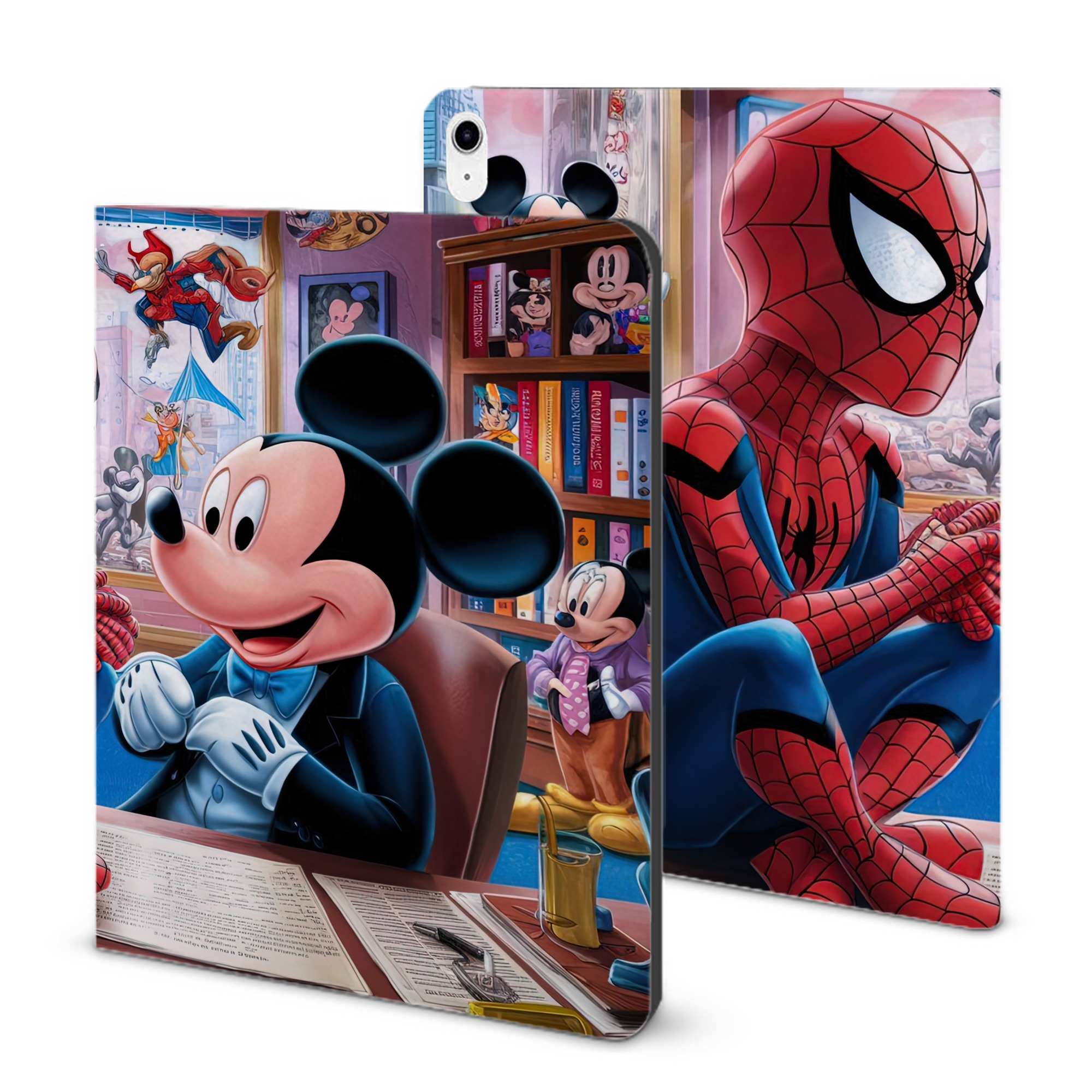 （画像用） Spider Man スパイダーマン IPad ケース ブック型 PUレザー TPU 耐衝撃 軽量 薄型 ペン収納なし 全面保護 IPad 各モデル対応